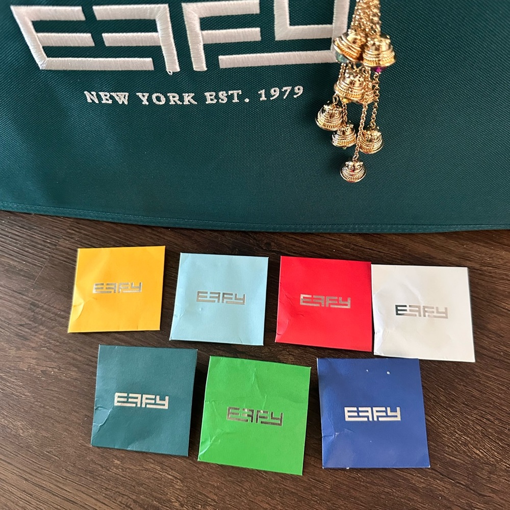 Effy Green Tote Bag with Gold Charm